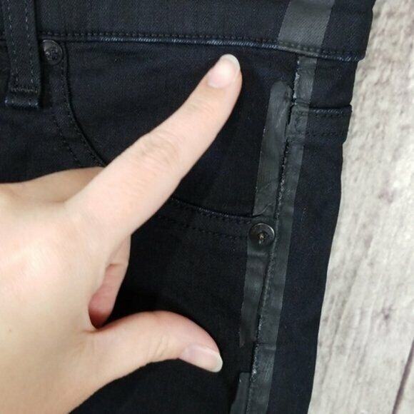 Rag & Bone Zipper Capri Jeans in Midnight Tuxedo Black Women's 24 - Picture 4 of 7